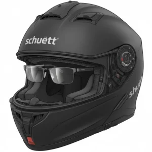 Technical diagram of a modular helmet interior showing dedicated spectacle grooves for eyeglass frames.