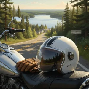 Classic open-face cruiser helmet perfect for summer rides in Ontario and Quebec.