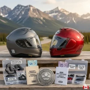 Price and long-term value comparison of Shoei and Arai helmets for Canadian motorcyclists seeking premium protection.