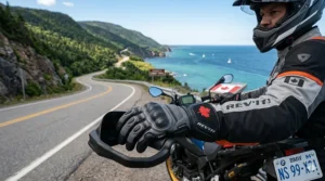 Durable, lightweight summer motorcycle gloves perfect for riding the Cabot Trail in Nova Scotia.