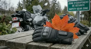 Rechargeable heated motorcycle gloves connected to a dual USB charger before a cross-Canada road trip.