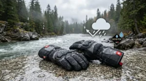 Illustration of a waterproof Gore-Tex membrane in gloves, essential for wet sleet conditions in British Columbia.