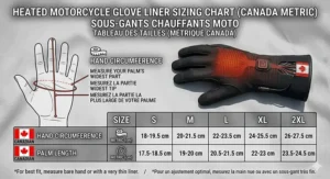 Illustration demonstrating the moisture-wicking fabric of heated glove liners used during damp BC coastal rides.