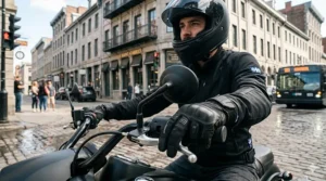Men’s vegan tactical motorcycle gloves with reinforced knuckles, popular among Montreal urban riders.