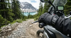 Dual-sport ventilated motorcycle gloves suitable for both paved highways and rugged Canadian off-road trails.