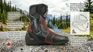 Highlight of the front and back accordion flex zones for maximum maneuverability while riding.