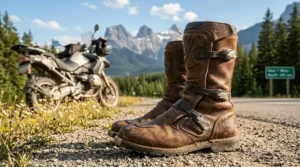 Breathable motorcycle boots for wide feet, perfect for warm Canadian summer rides.