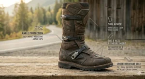 Proper techniques for measuring motorcycle boot fit to ensure comfort and safety on long rides.