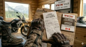Showing a sales receipt for TCX boot warranty claim.