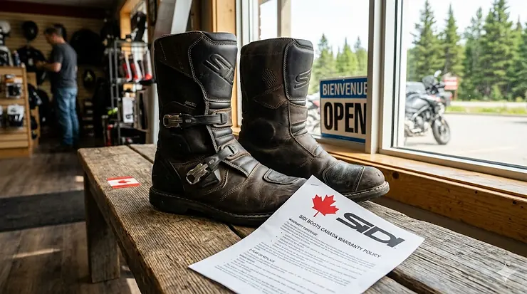 Sidi boots Canada warranty coverage overview for motorcycle riders. Garantie sur les bottes Sidi au Canada.