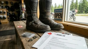 Diagram showing the steps for a manufacturing defect claim for Sidi boots in Canada. Réclamation.