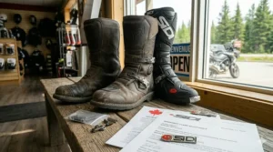 Rider wearing professional Sidi boots, highlighting reliable Canada warranty support and customer service.