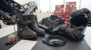 Seasonal winter preparation guide for motorcycle riding gear.