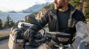 Flat-lock seams and ergonomic stretch fit of a seamless merino wool base layer designed for comfort under riding leathers.