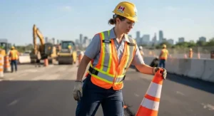 Adjustable elastic reflective safety vest providing a customizable fit for active outdoor tasks.