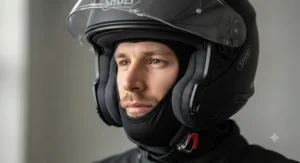 Moisture-wicking mesh structure of a summer balaclava for motorcycle riding in warm weather.
