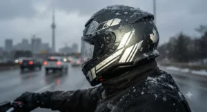 All-weather reflective helmet stickers enduring rain, snow, and ice for year-round rider visibility in Canada.