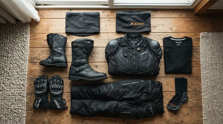 Integrating waterproof winter boots and a neck warmer with a heated vest vs heated jacket liner for motorcycle riding.